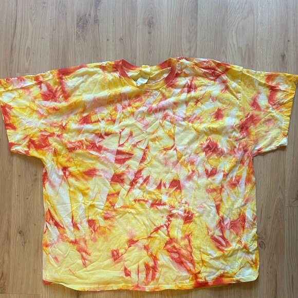 XXXL Sunset Tie-Dye T-Shirt – Red, Orange & Yellow Unisex Tee - Picture 1 of 4
